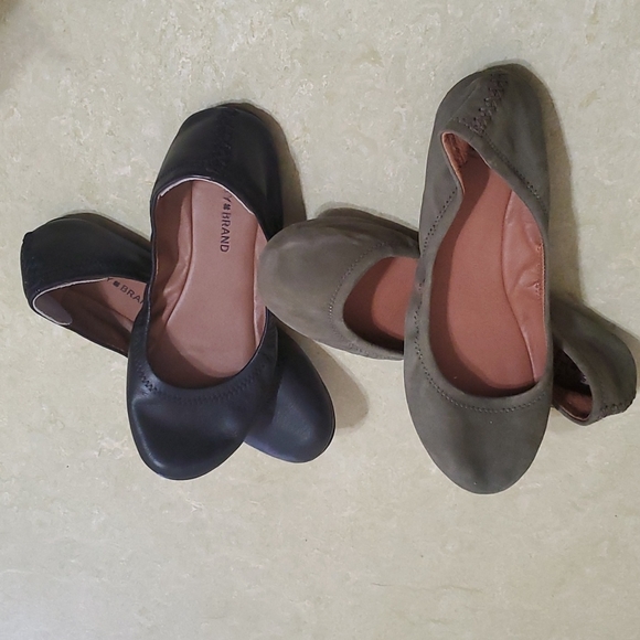 Lucky flats bundle: "Emmie", olive green & black - Picture 1 of 10